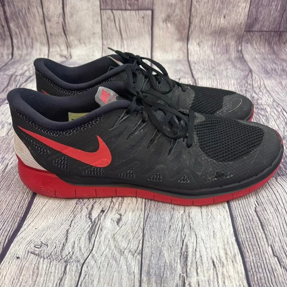 Nike Free 5.0 Men's Size 13 Running Athletic Sneakers Shoes Black Red 642198-060